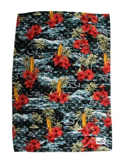 Pre-owned Louis Vuitton Monogram Surf Beach Towel In Blue
