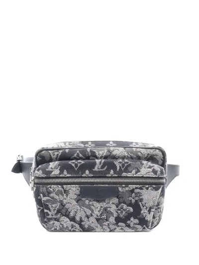 Pre-owned Louis Vuitton Monogram Tapestry Belt Bag In Blue