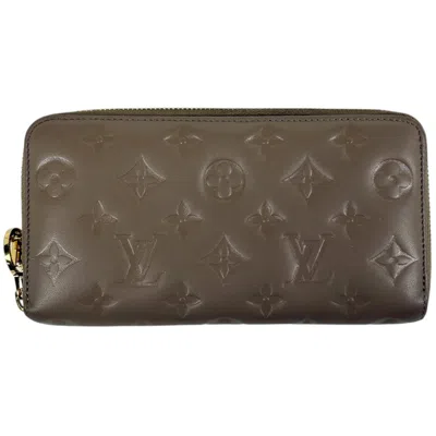 Pre-owned Louis Vuitton Monogram Taupe Leather Long Wallet (bi-fold) ()