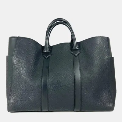 Pre-owned Louis Vuitton Monogram Taurillon Sac Plat 24h Tote Bag 2way Shoulder Leather Noir Black
