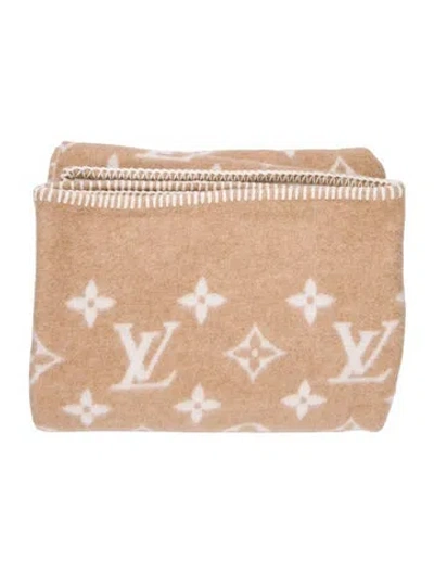Pre-owned Louis Vuitton Monogram Throw Blanket In Neutral