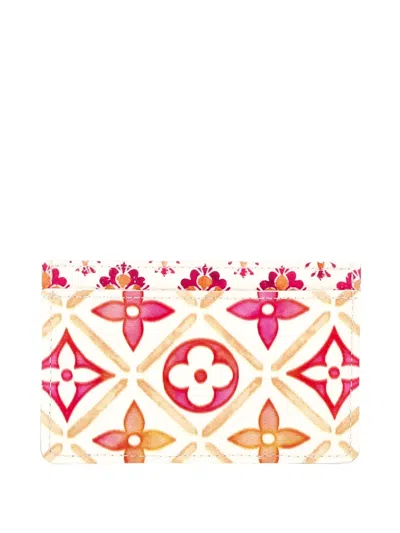 Pre-owned Louis Vuitton Monogram Tiles 2021-2025 Card Holder In Neutral