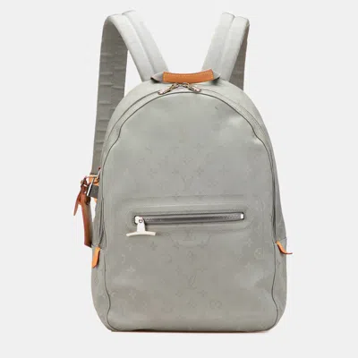 Pre-owned Louis Vuitton Monogram Titanium Backpack Pm In Gray