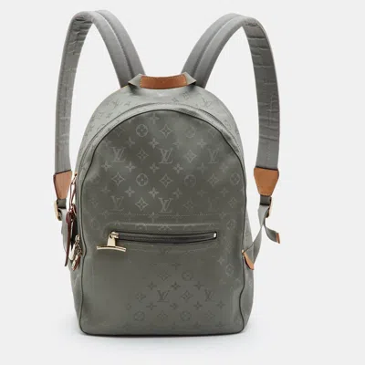 Pre-owned Louis Vuitton Monogram Titanium Backpack Pm Rucksack In Gray