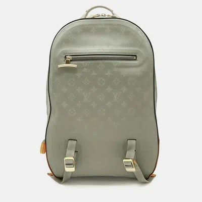 Pre-owned Louis Vuitton Monogram Titanium Gm Gray Canvas Backpack Bag In Grey
