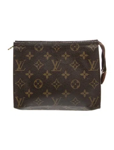 Pre-owned Louis Vuitton Monogram Toiletry Pouch 19 In Brown