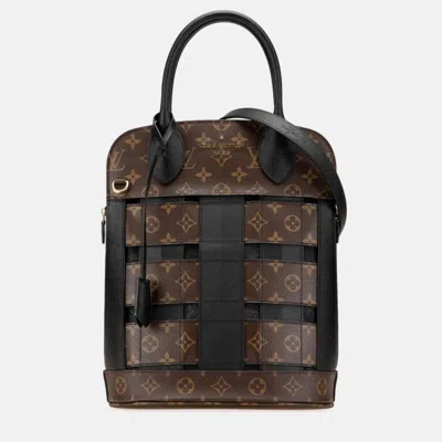 Pre-owned Louis Vuitton Monogram Traceage Tote Handbag Shoulder Bag Brown Black Pvc Leather