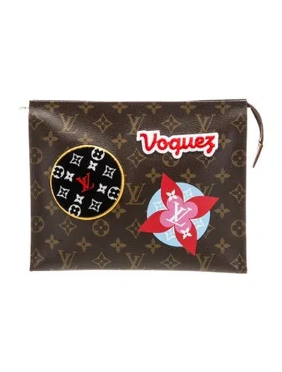 Pre-owned Louis Vuitton Monogram Travel Stickers Toiletry 26 In Brown