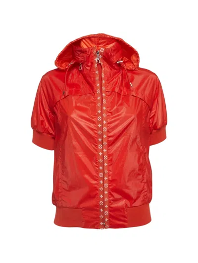 Pre-owned Louis Vuitton Monogram Trim Hooded Jacket In Red