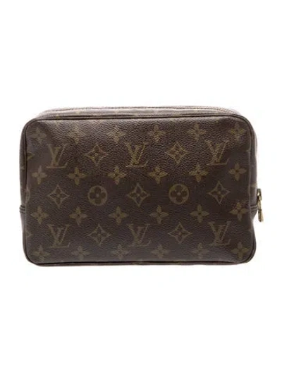 Pre-owned Louis Vuitton Monogram Trousse Toilette 23 Cosmetic Bag In Brown