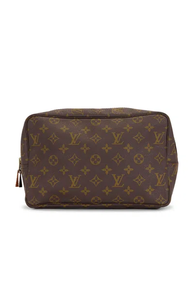 Pre-owned Louis Vuitton Monogram Trousse Toilette 28 Pouch In Brown