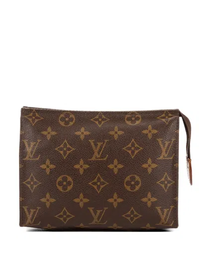 Pre-owned Louis Vuitton Monogram Trousse Toilette Clutch Bag In Brown