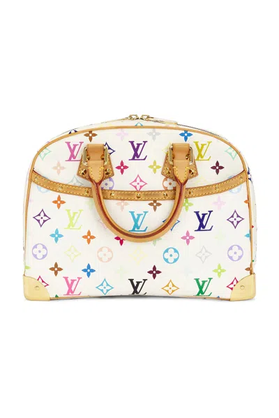Pre-owned Louis Vuitton Monogram Trouville Handbag In White