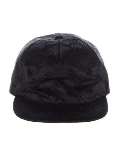 Pre-owned Louis Vuitton Monogram Velvet Cap In Black