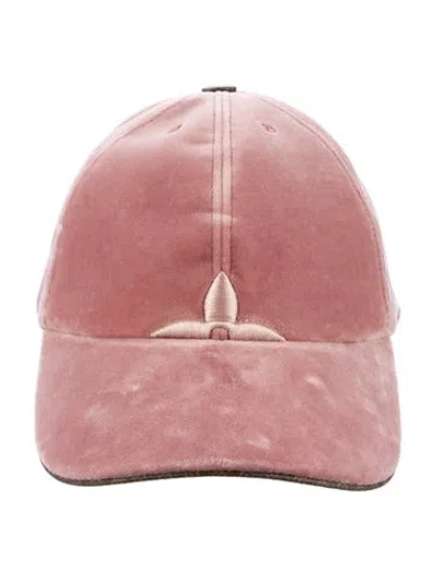 Pre-owned Louis Vuitton Monogram Velvet Lv Touch Cap In Pink