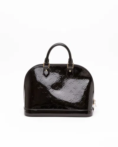 Pre-owned Louis Vuitton Monogram Vernis Alma Pm In Black