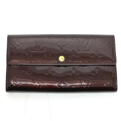 Pre-owned Louis Vuitton Monogram Vernis Amarante Monogram Vernis Long Wallet (bi-fold) () In Purple