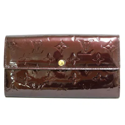 Pre-owned Louis Vuitton Monogram Vernis Amarante Purple Monogram Vernis Long Wallet (bi-fold) () In Amarante, Purple
