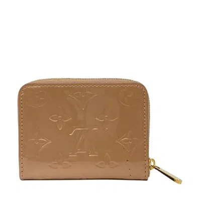Pre-owned Louis Vuitton Monogram Vernis Beige Monogram Vernis Coin Purse/coin Case () In Sand
