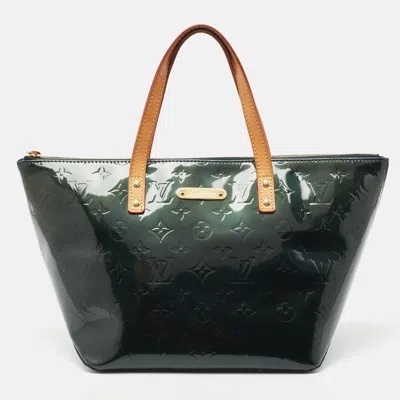 Pre-owned Louis Vuitton Monogram Vernis Bellevue Pm Bag In Green
