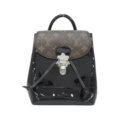 Pre-owned Louis Vuitton Monogram Vernis Black Coated Canvas Leather Backpack ()