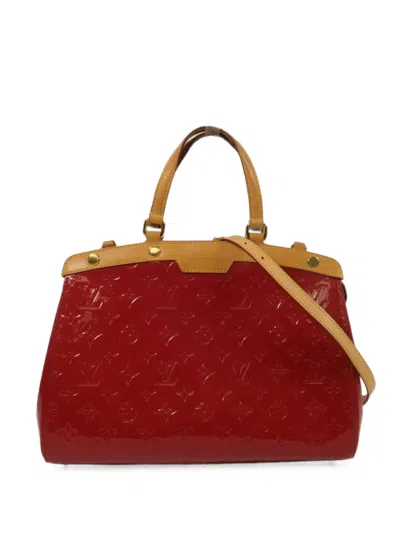 Pre-owned Louis Vuitton Monogram Vernis Brea Tote Bag In Red