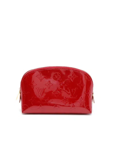 Louis Vuitton Monogram Vernis Cosmetic Pouch In Red