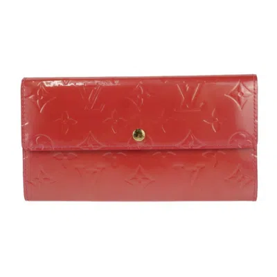 Pre-owned Louis Vuitton Monogram Vernis Framboise Gold Monogram Vernis Long Wallet (bi-fold) () In Framboise, Gold