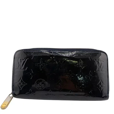 Pre-owned Louis Vuitton Monogram Vernis Khaki Leather Long Wallet (bi-fold) () In Brown