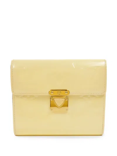 Pre-owned Louis Vuitton Monogram Vernis Koala Wallet In Yellow