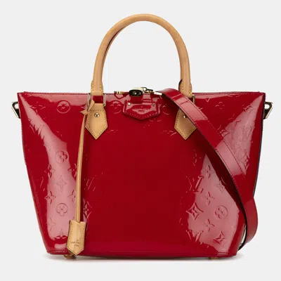 Pre-owned Louis Vuitton Monogram Vernis Montebello Mm In Red