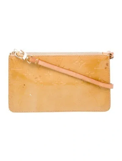 Pre-owned Louis Vuitton Monogram Vernis Pochette Accessoires Vintage In Yellow