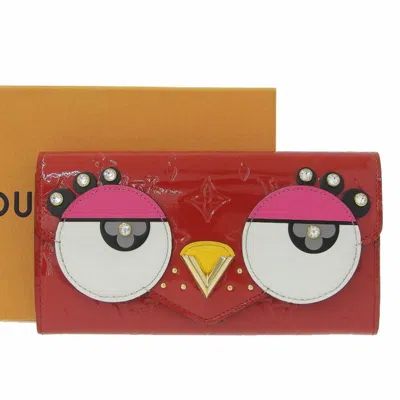 Pre-owned Louis Vuitton Monogram Vernis Red Color Monogram Vernis Long Wallet (bi-fold) ()