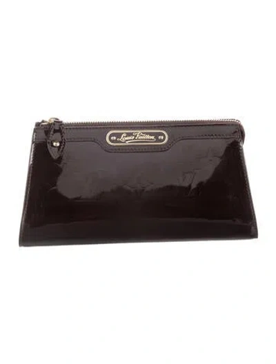 Pre-owned Louis Vuitton Monogram Vernis Trousse Cosmetic Pouch In Brown