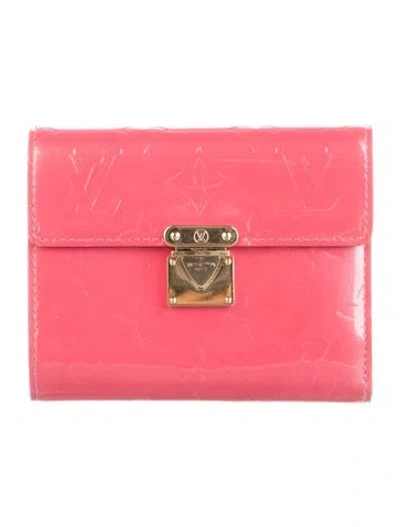 Pre-owned Louis Vuitton Monogram Vernis Vernis Patent Leather Koala Wallet In Pink