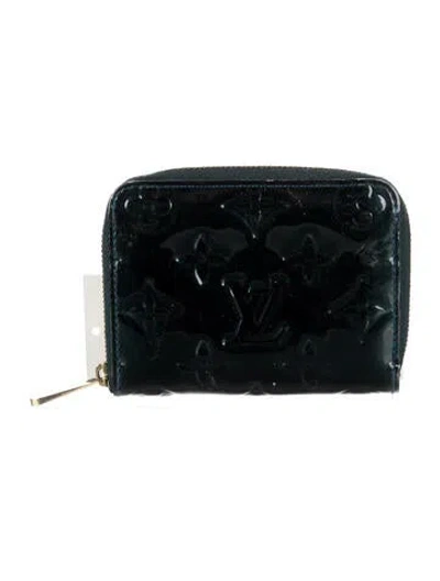 Pre-owned Louis Vuitton Monogram Vernis Vernis Patent Leather Zippy Coin Purse In Green