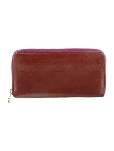 Pre-owned Louis Vuitton Monogram Vernis Vernis Patent Leather Zippy Wallet In Brown