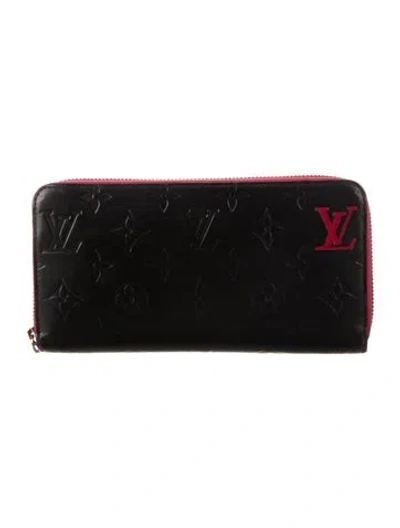 Pre-owned Louis Vuitton Monogram Vernis Vernis Patent Leather Zippy Wallet W/ Tags In Black/pink