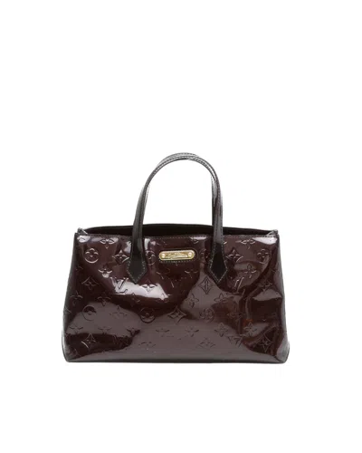 Pre-owned Louis Vuitton Monogram Vernis Wilshire Pm Bag In Burgundy