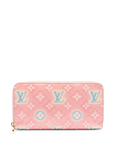 Pre-owned Louis Vuitton Monogram Vernis Zippy Wallet In Pink