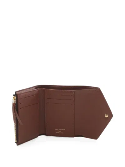 Pre-owned Louis Vuitton Monogram Victorine Trifold Wallet In Brown