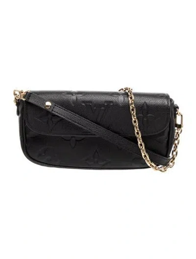 Pre-owned Louis Vuitton Monogram Wallet On Chain Ivy In Black