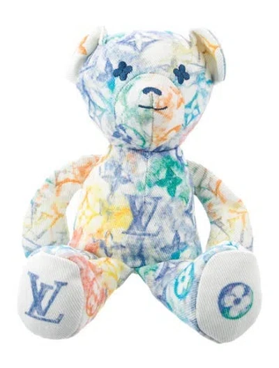 Pre-owned Louis Vuitton Monogram Watercolor Doudou Teddy Bear Plush In Multi