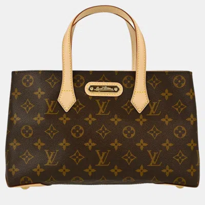 Pre-owned Louis Vuitton Monogram Wilshire Pm Tote Bag In Brown