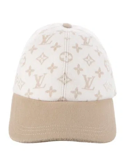 Pre-owned Louis Vuitton Monogram Wool Baseball Cap In Neutrals