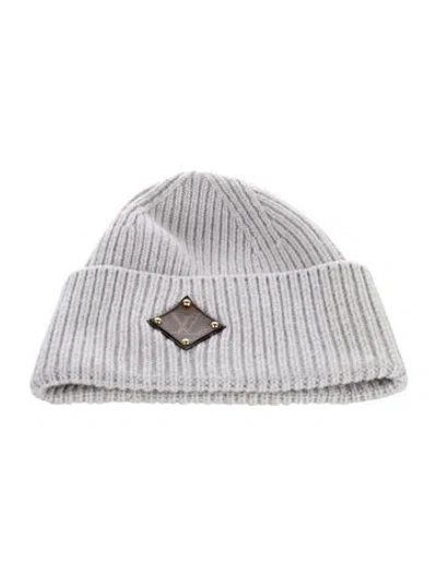 Pre-owned Louis Vuitton Monogram Wool Beanie In Gray