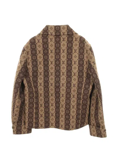Pre-owned Louis Vuitton Monogram Wool Coat In Neutral