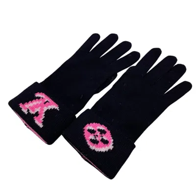 Pre-owned Louis Vuitton Monogram Wool Short Gloves () In Black