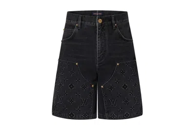 Pre-owned Louis Vuitton Monogram Workwear Denim Shorts Black