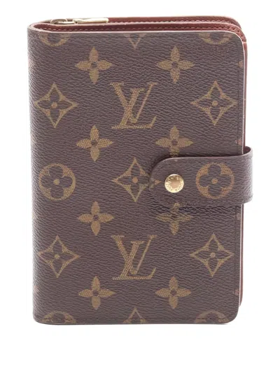 Pre-owned Louis Vuitton Monogram Zip Bi-fold Wallet In Brown